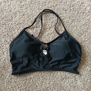 🧚‍♀️Hollister Black Criss-Cross Back Bikini Top EUC